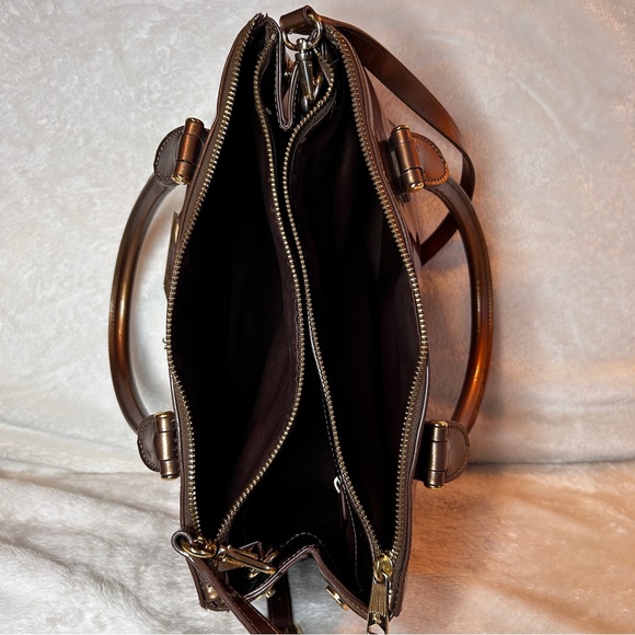 Lauren Ralph Lauren Newbury double zip satchel in metallic - Picture 6 of 14